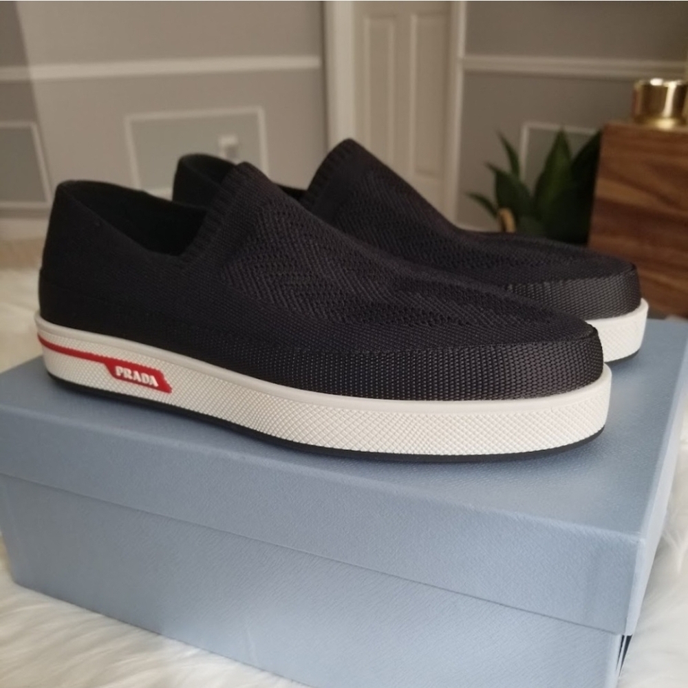 Prada Slip-On Knit Loafers